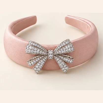 Vivienne Bow Headband, silver-tone with clear cubic zirconia