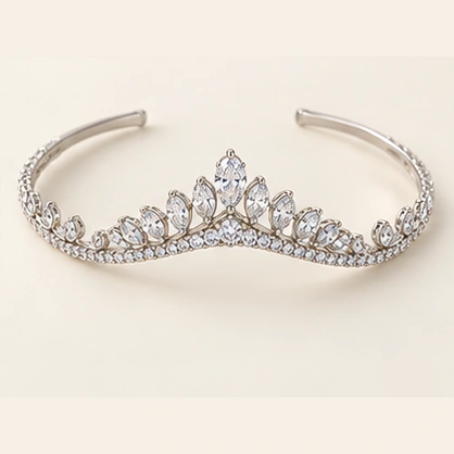 Anaïs Petite Tiara Headband, silver-tone with clear cubic zirconia