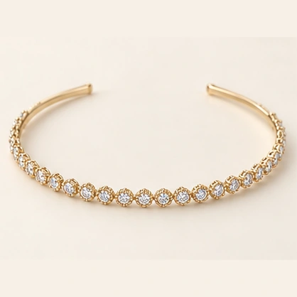 Amélie Petite Halo Headband, gold-tone with clear cubic zirconia
